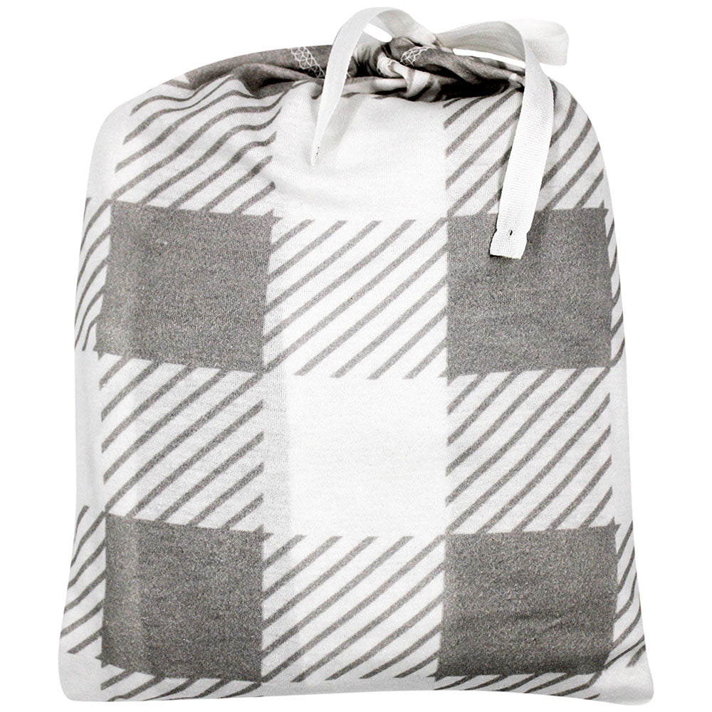 Juego de Sábanas para Colecho Algodón Cuadros Gris 50x80 cm