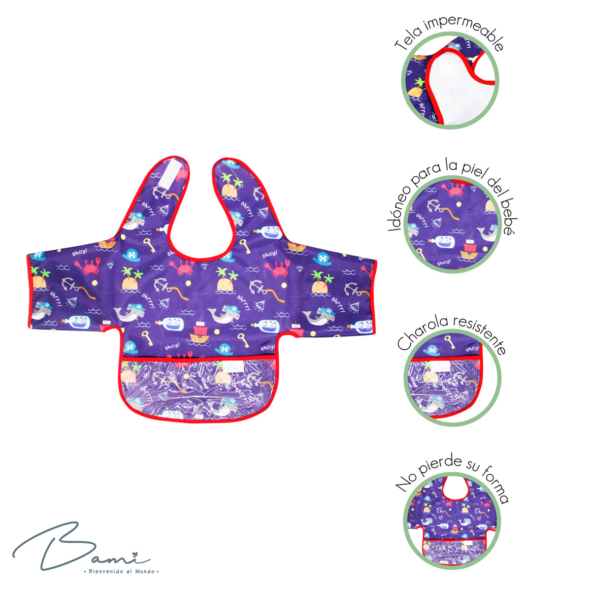 Babero Impermeable con Mangas Piratas