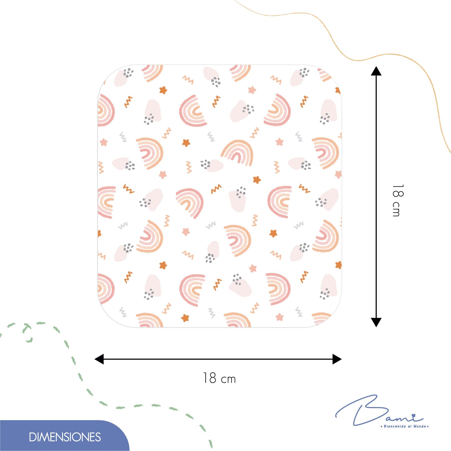 Set 4 Toallitas Faciales de Muselina Arcoiris