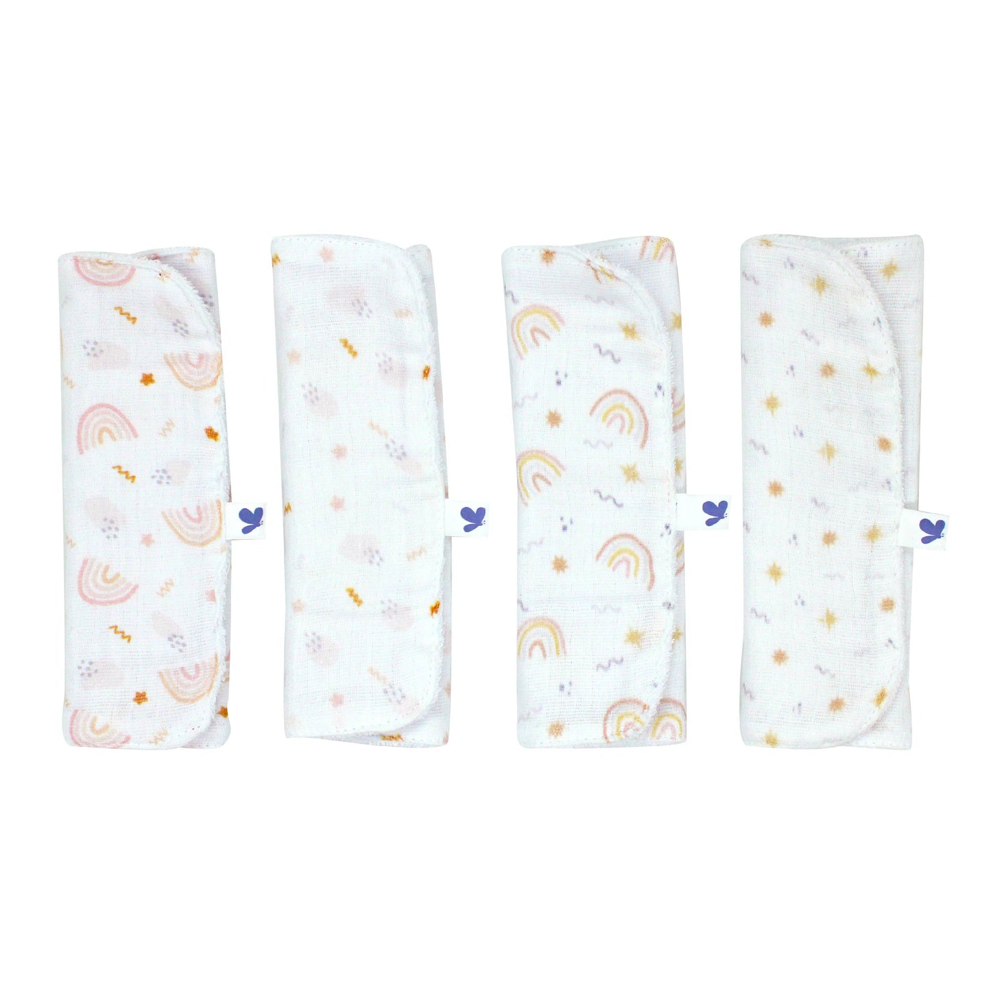 Set 4 Toallitas Faciales de Muselina Arcoiris