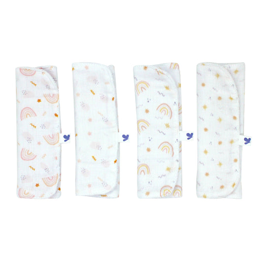 Set 4 Toallitas Faciales de Muselina Arcoiris