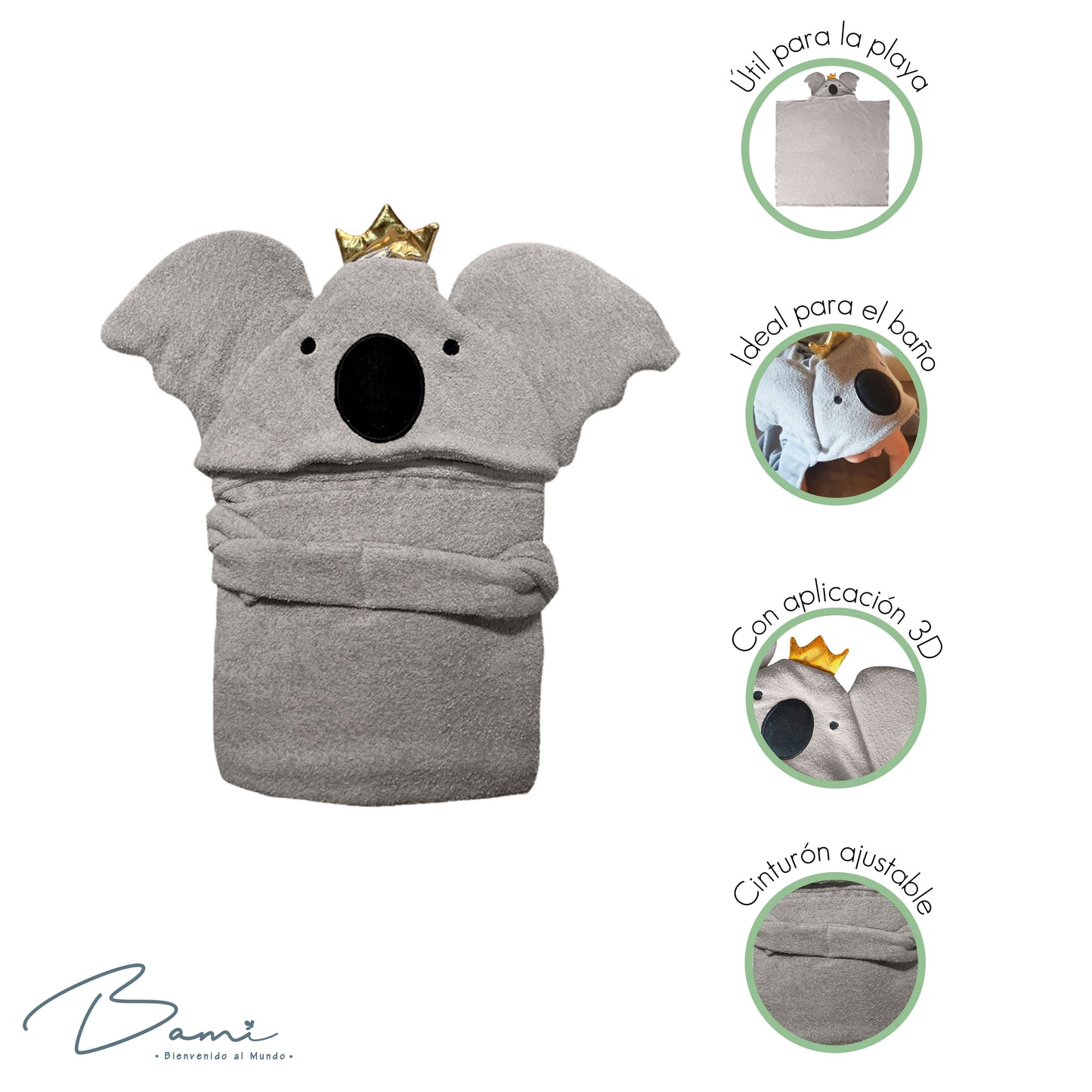 Toalla con Capucha 3D Koala