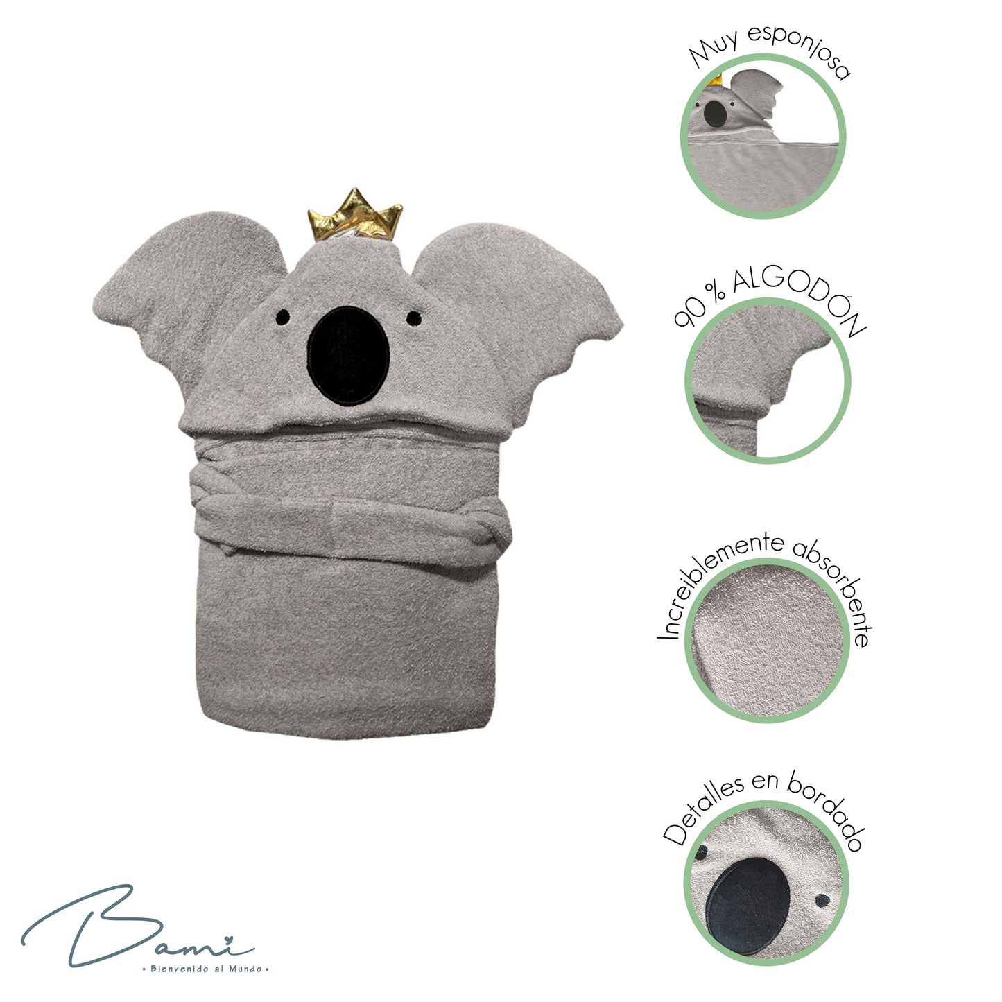 Toalla con Capucha 3D Koala