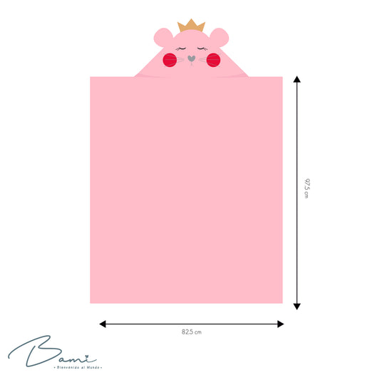 Toalla con Capucha 3D Ratona