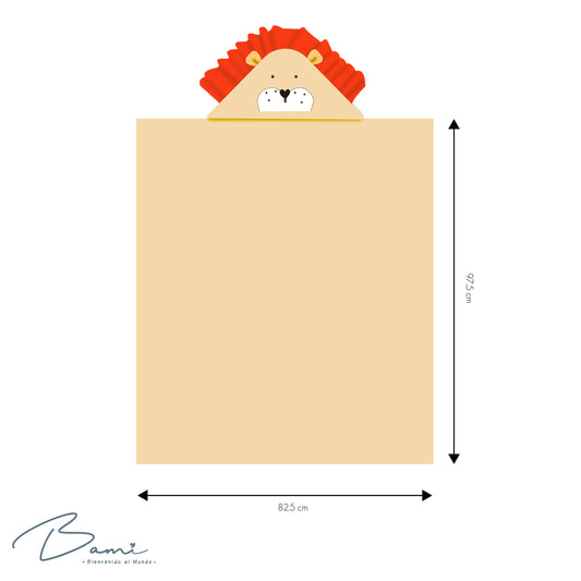 Toalla con Capucha 3D León