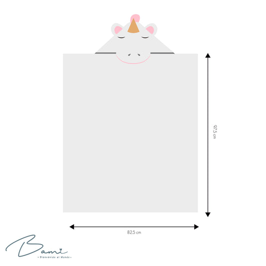 Toalla con Capucha 3D Unicornio