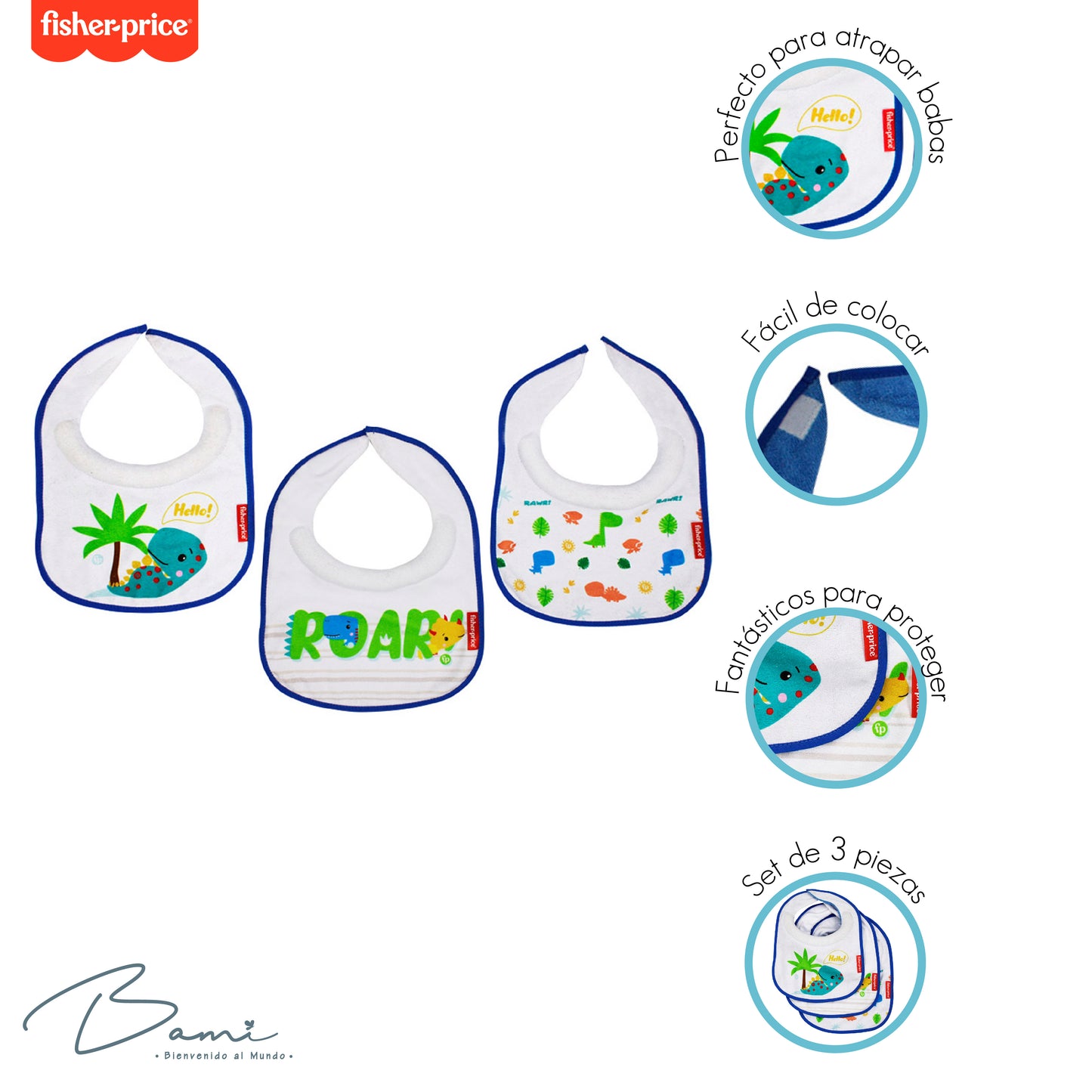 Set 3 Baberos Atrapababitas
