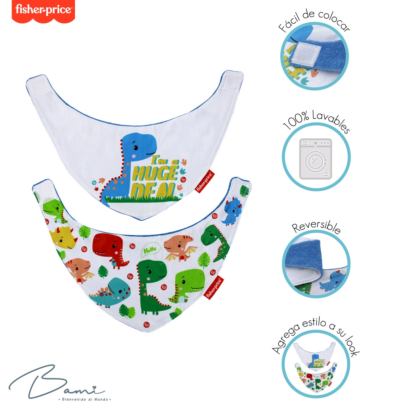 Set 2 Baberos Pañoleta