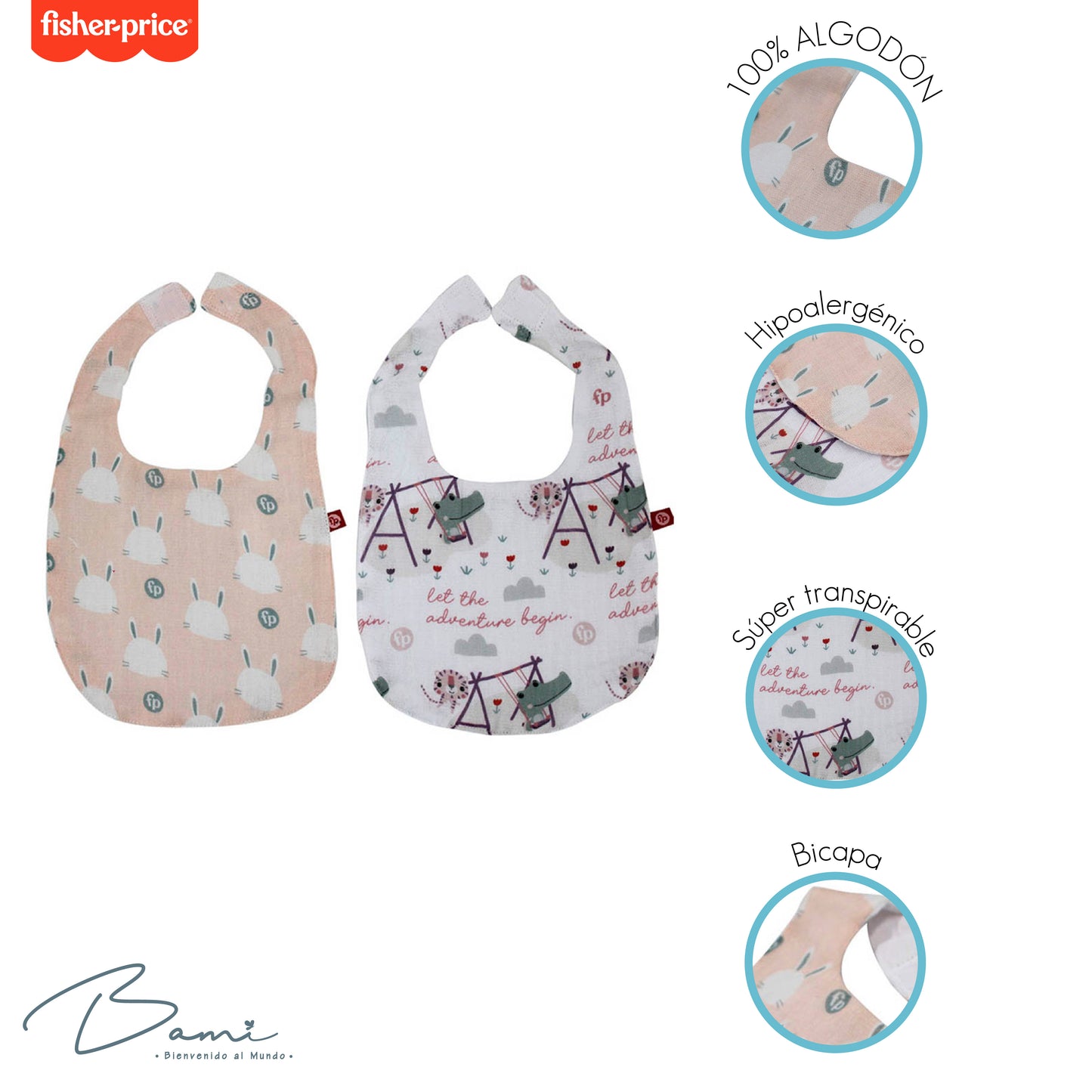 Set 2 Baberos de Muselina