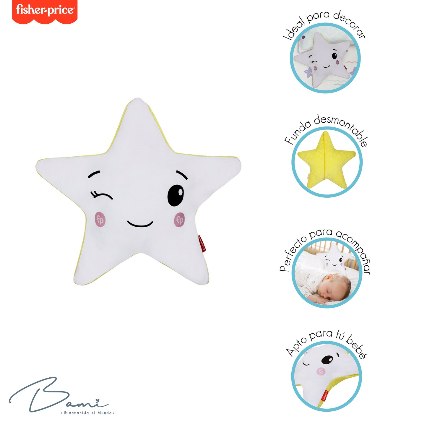 Fisher Price Cojin Almohada decorativo estrella