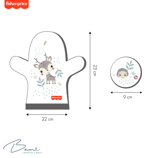 Kit de baño (Manopla y Esponja) Animales del Bosque
