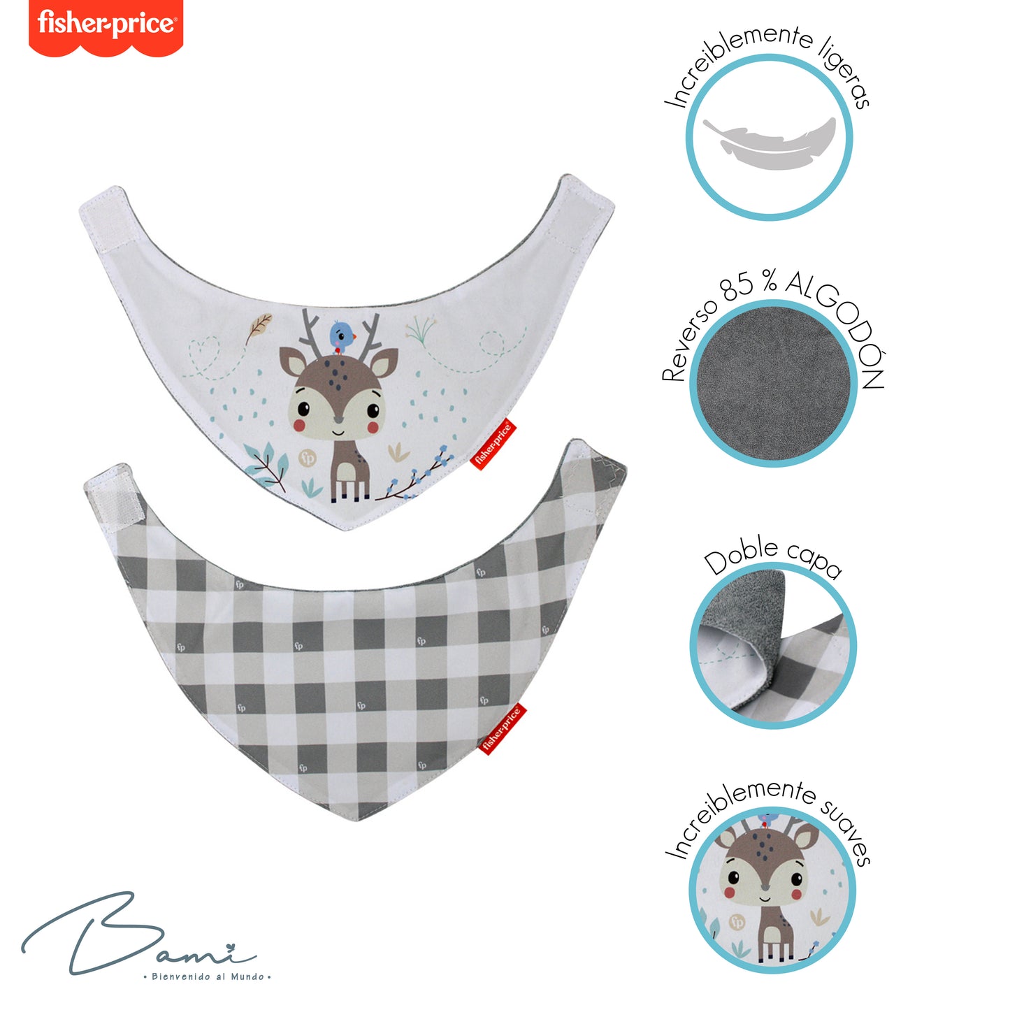 Set 2 Baberos Pañoleta