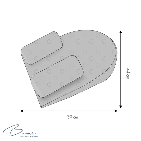 Duerme Seguro Cojín Antireflujo Velour Gris