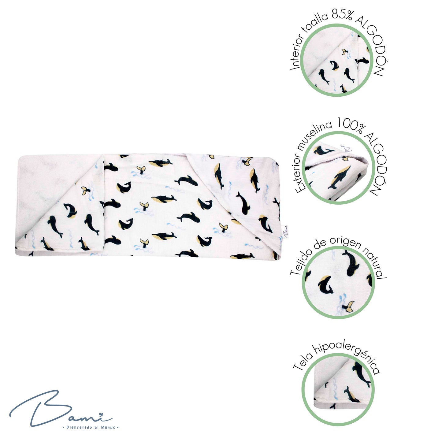 Toalla de Baño de Muselina Ballena