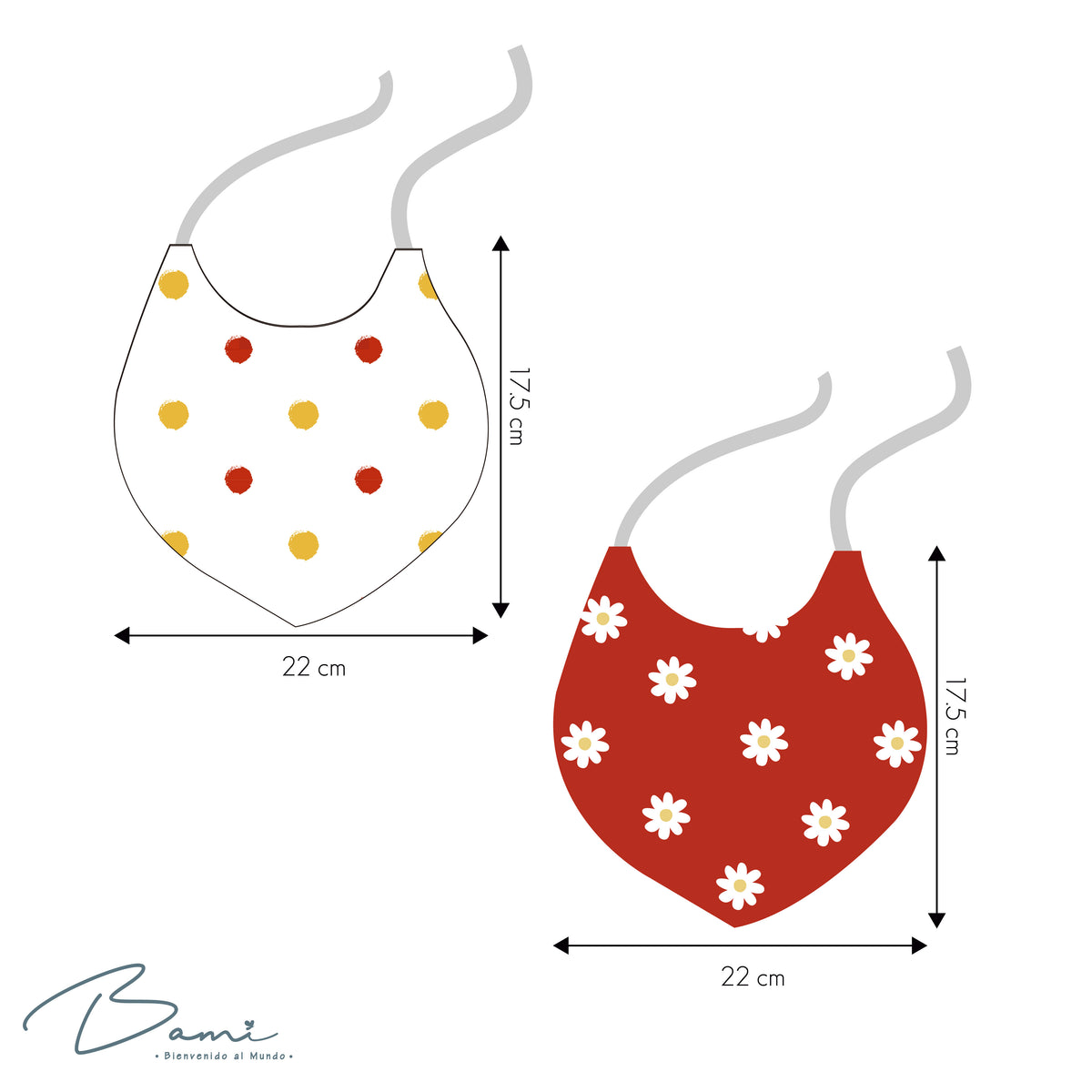 Set 2 Baberos Pañoleta de Muselina y Bambú Flores