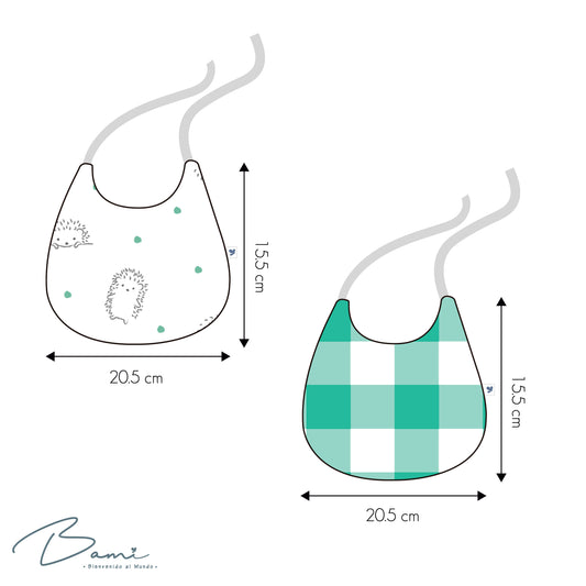 Set 2 Baberos Redondos de Muselina y Bambú Erizos