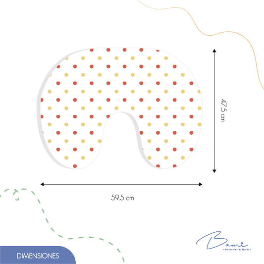 Almohada de Lactancia de Muselina Lunares