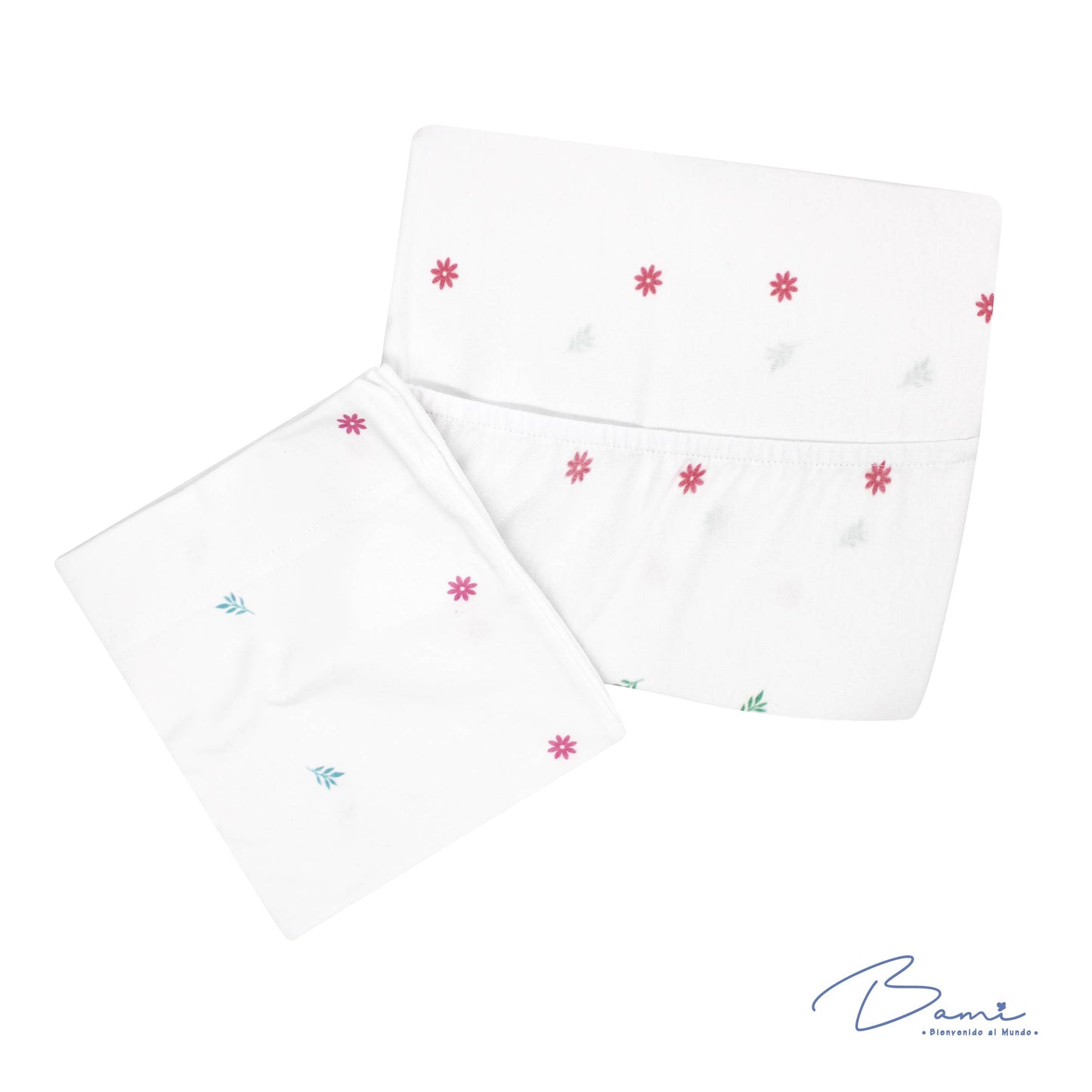 Juego de Sábanas para Cuna de Viaje Algodón Flores 70x100 cm