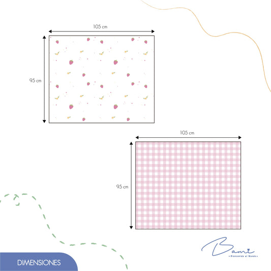 Set 2 Frazadas de Muselina Fresas