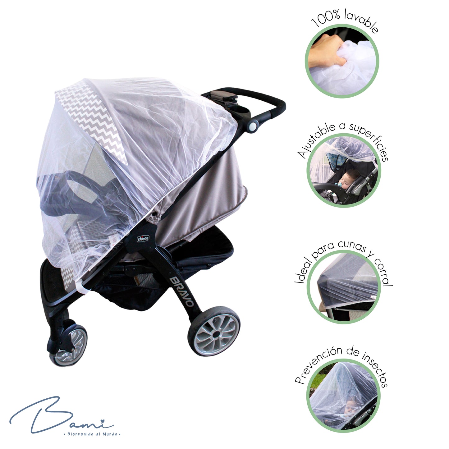 Mosquitero Universal para Carriola o Cuna de Viaje