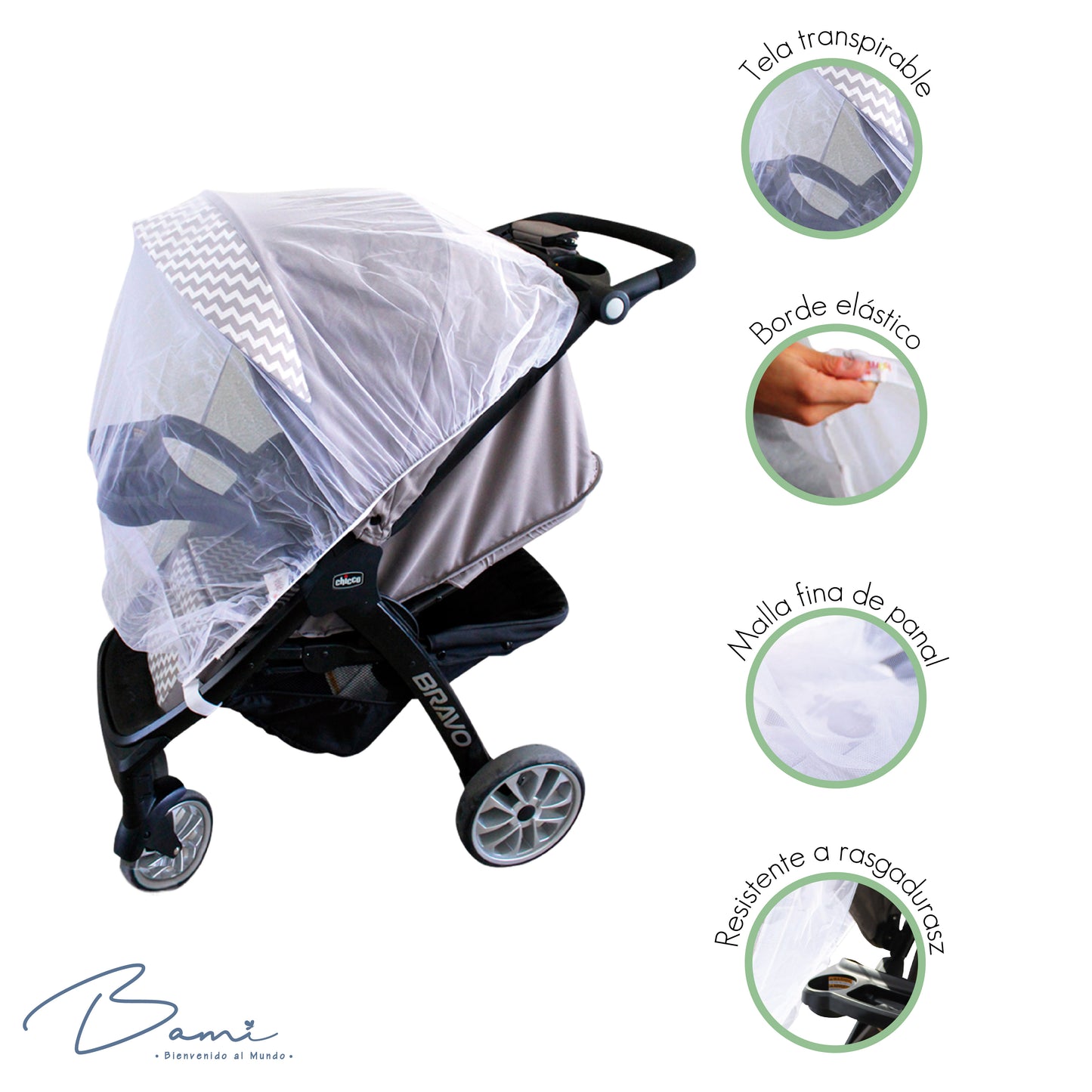 Mosquitero Universal para Carriola o Cuna de Viaje