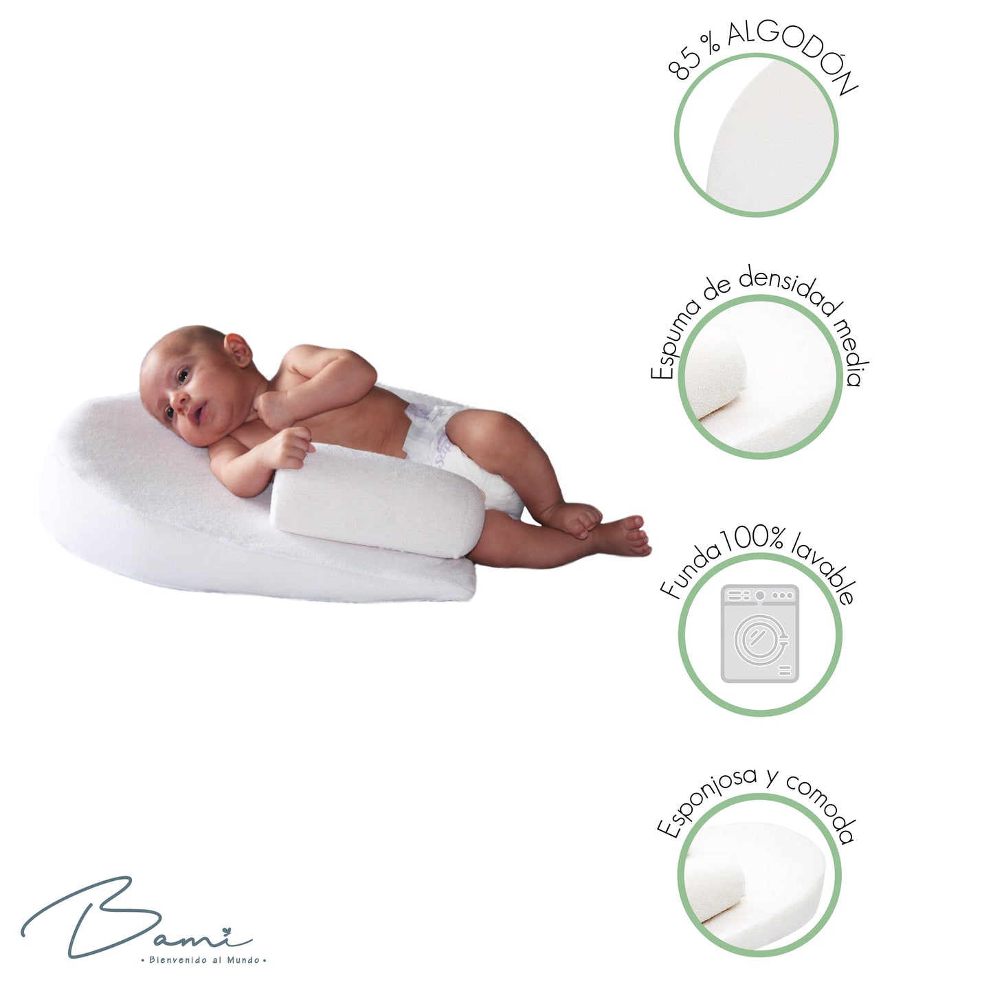 Duerme Seguro Cojín Antireflujo Blanco