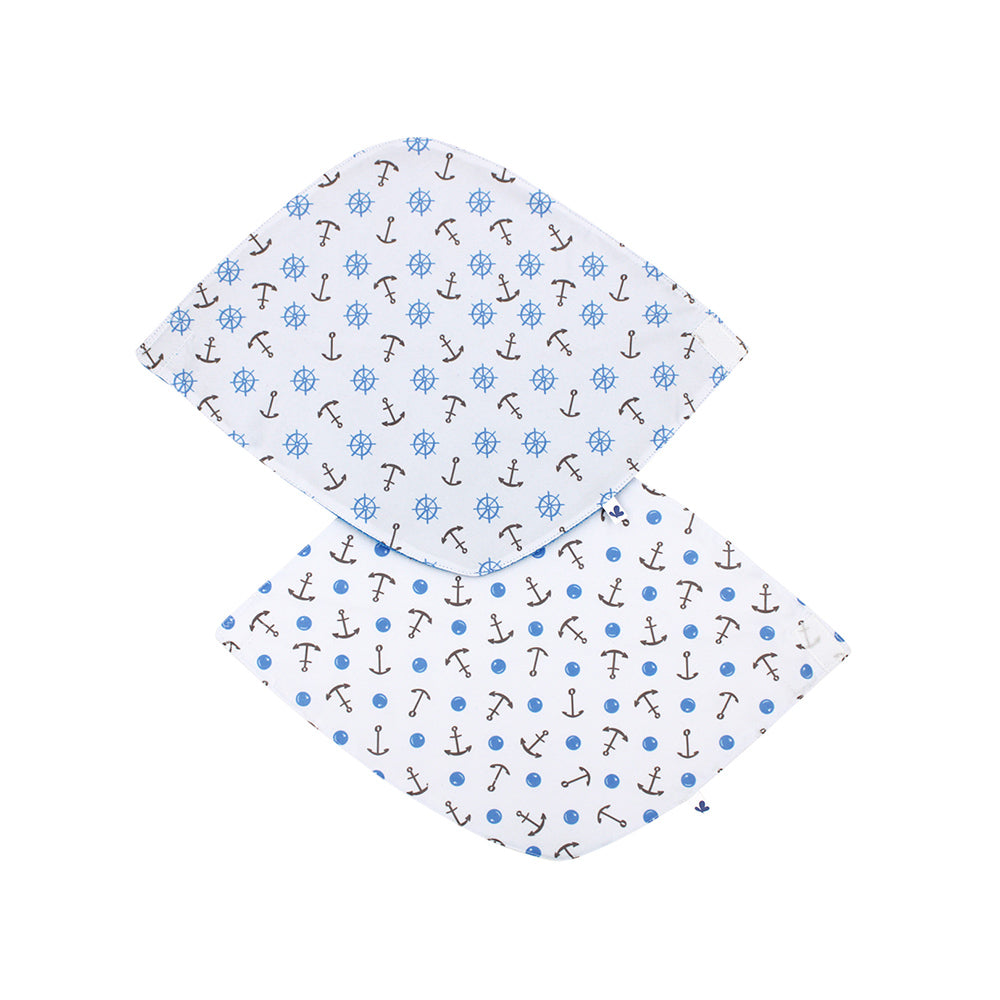 Set 2 Baberos Pañoleta Multiusos Anclas