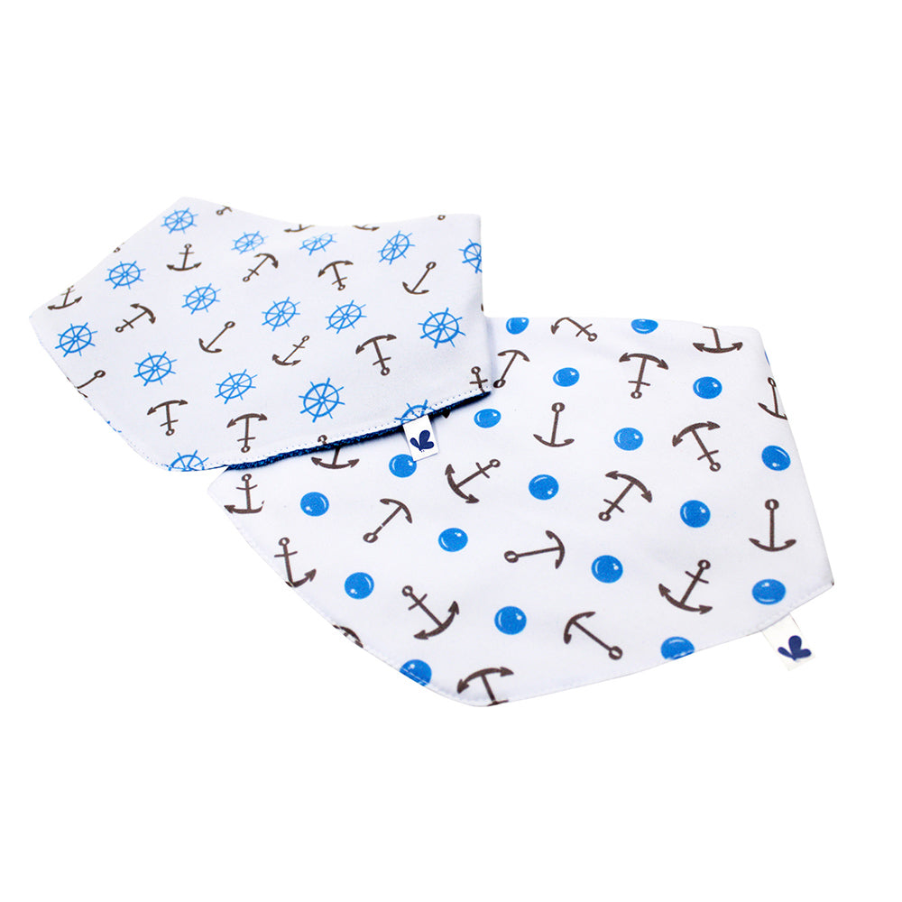 Set 2 Baberos Pañoleta Multiusos Anclas