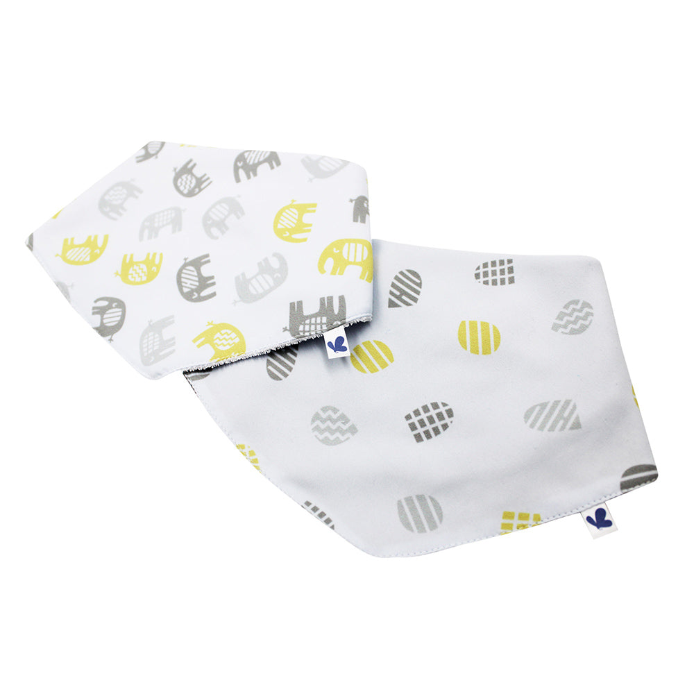 Set 2 Baberos Pañoleta Multiusos Elefantes