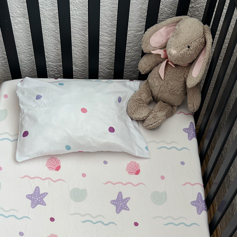 Juego de Sábanas para Cama Cuna Algodón Conchas 95x140 cm