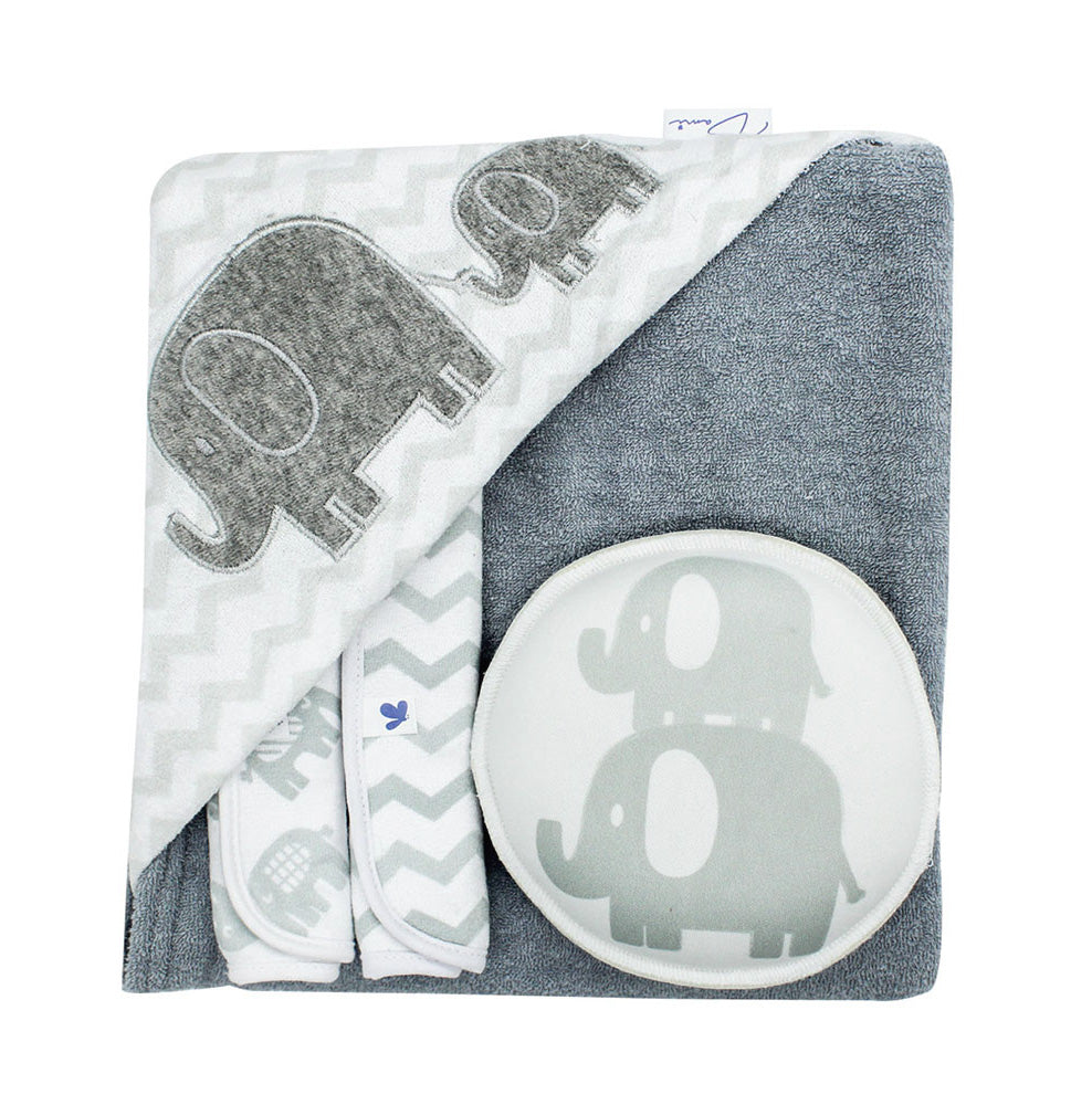 BAMI set de baño toalla con capucha 2 toallas faciales y esponja