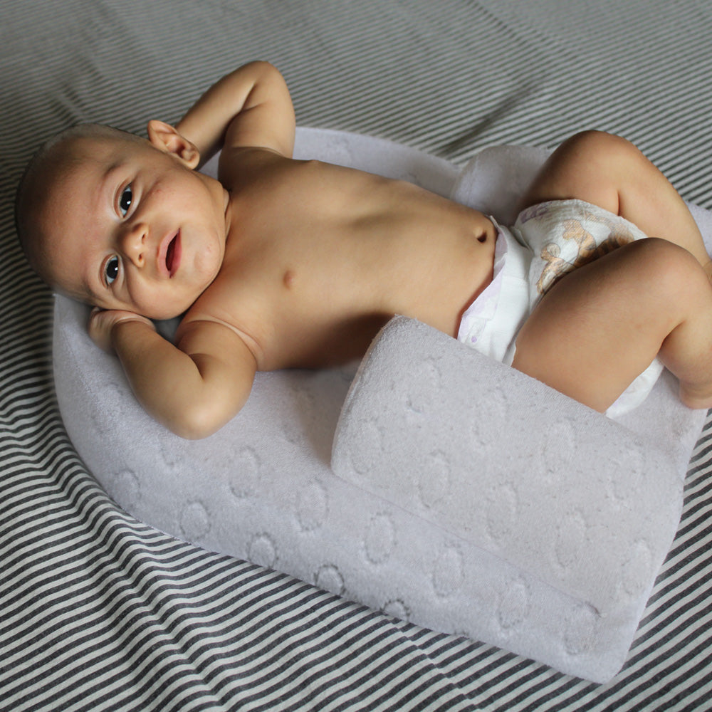 Duerme Seguro Cojín Antireflujo Velour Gris