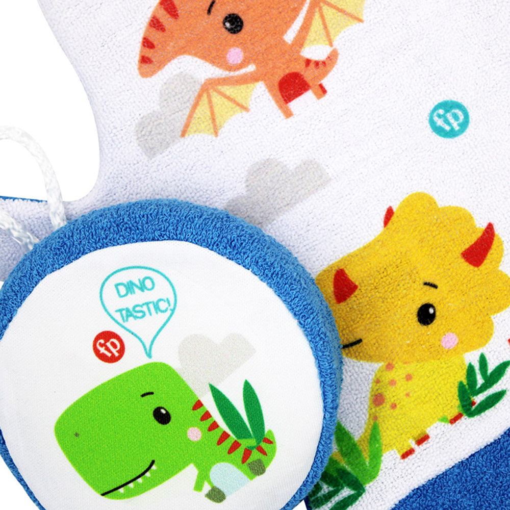 Kit de baño (Manopla y Esponja) Dinosaurios