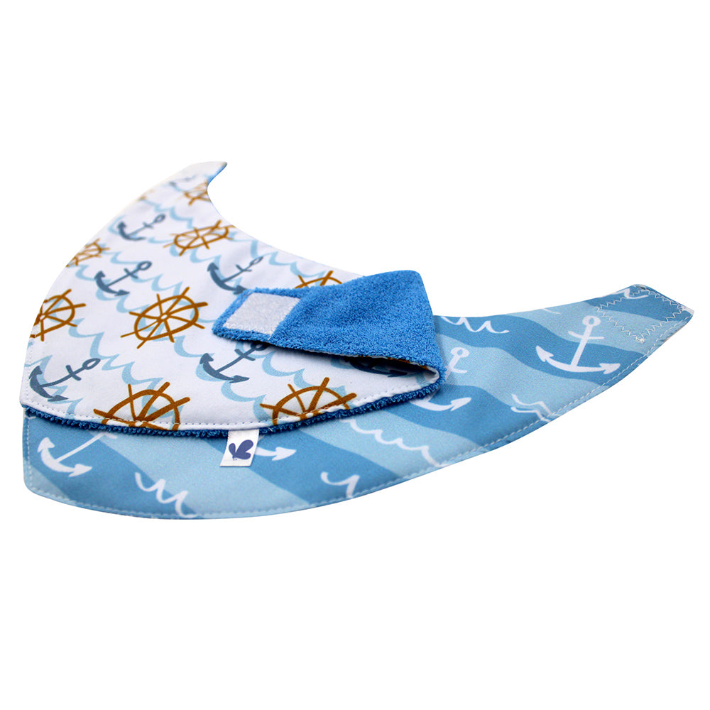 Set de Babero Pañoleta y Toallitas Faciales Anclas