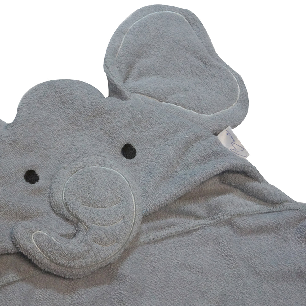 Toalla con Capucha 3D Elefante Gris