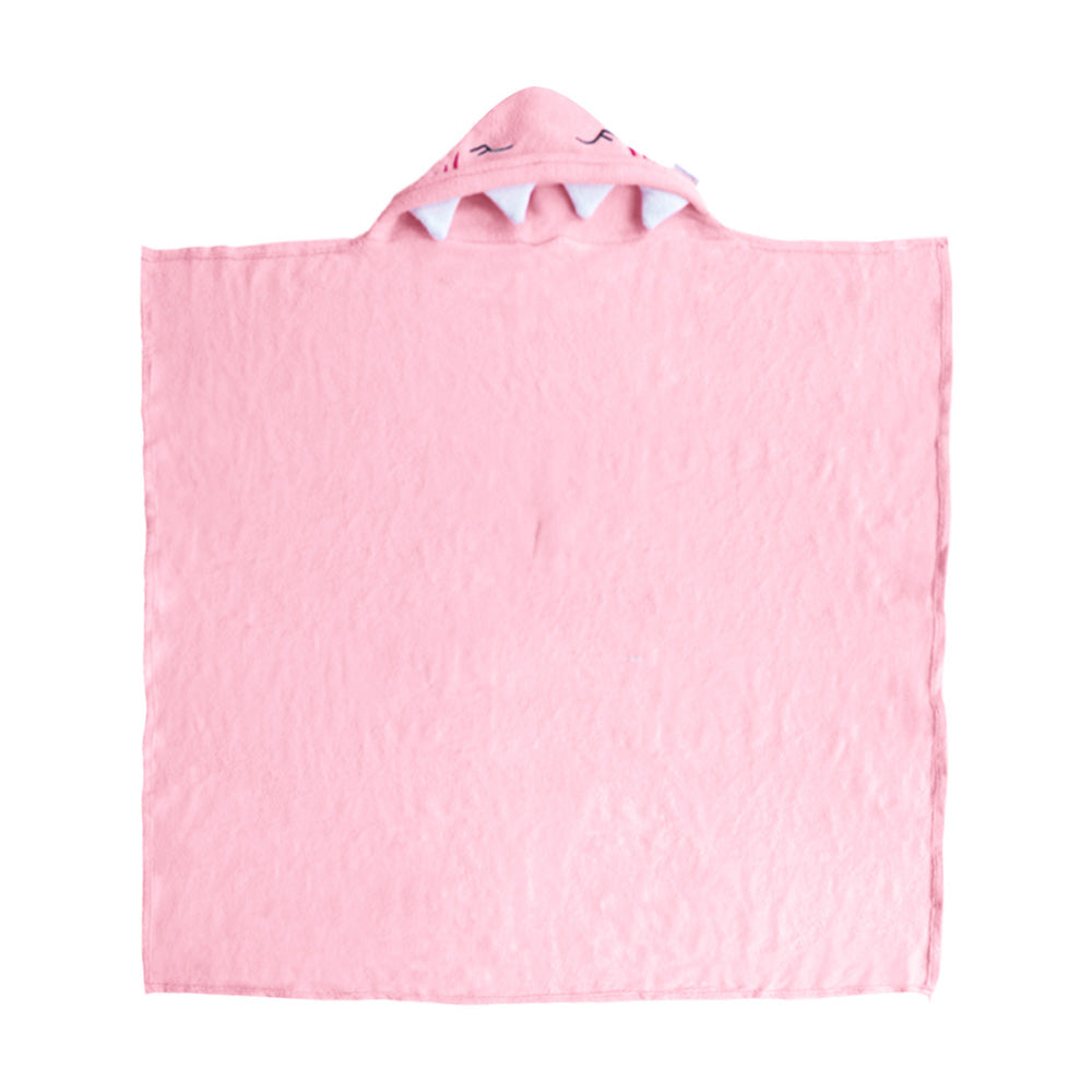 Toalla con Capucha 3D Tiburón Rosa