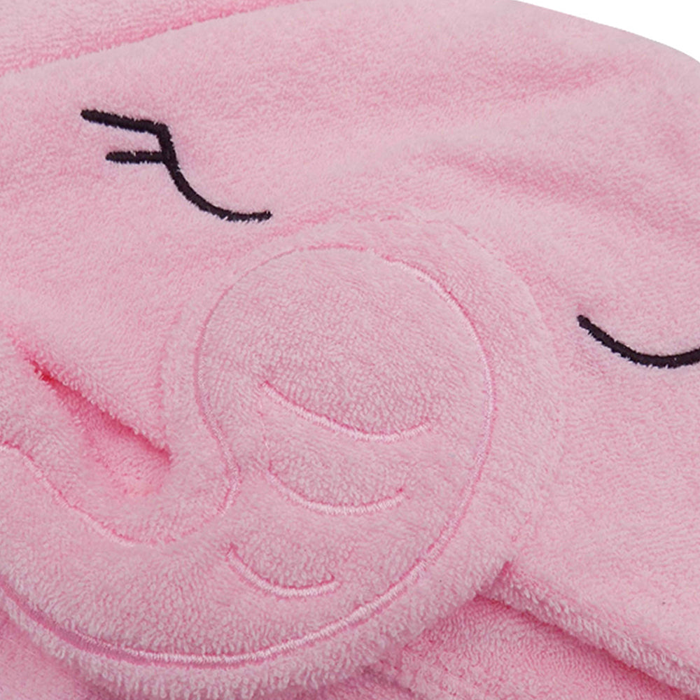 Toalla con Capucha 3D Elefante Rosa