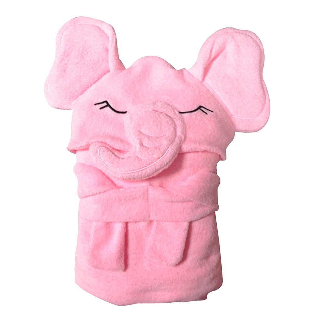 Toalla con Capucha 3D Elefante Rosa