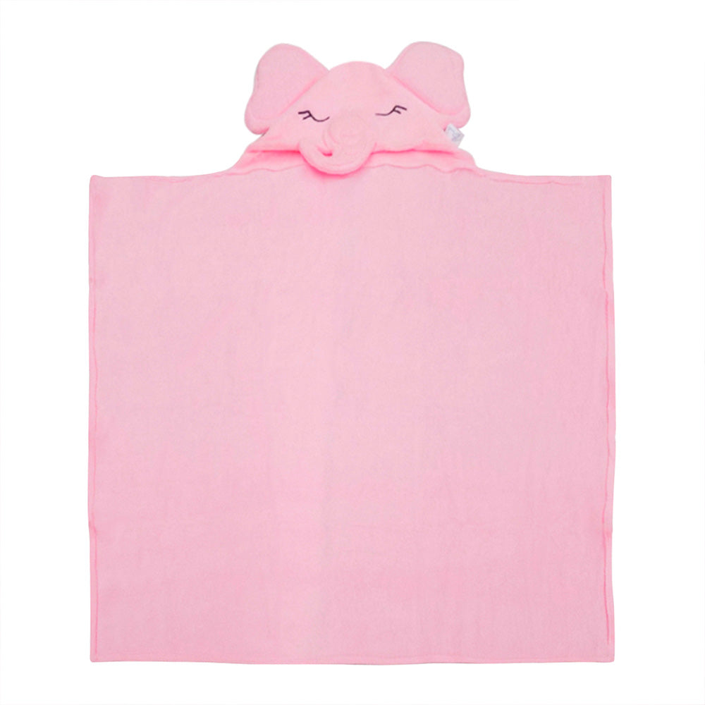 Toalla con Capucha 3D Elefante Rosa