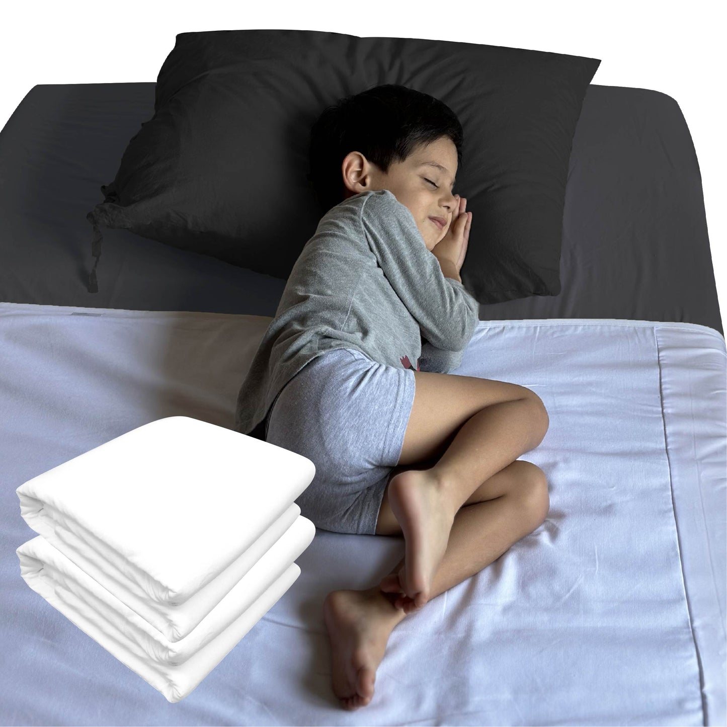 Set de 2 Sábanas Protectoras Impermeables de Algodón para Colchón Chicas