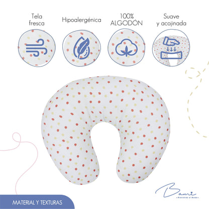 Almohada de Lactancia de Muselina Lunares