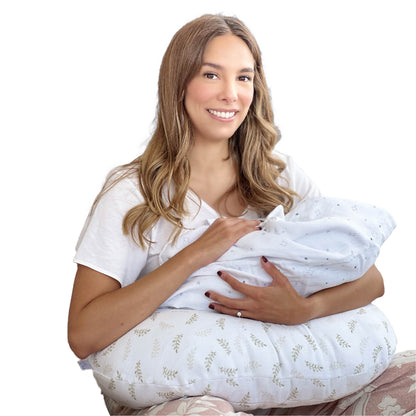 Almohada de Lactancia de Muselina Hojas