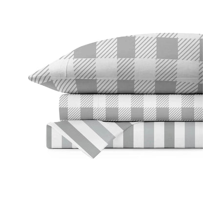 Juego de Sábanas para Cama Cuna Algodón Cuadros y Rayas 95x140 cm