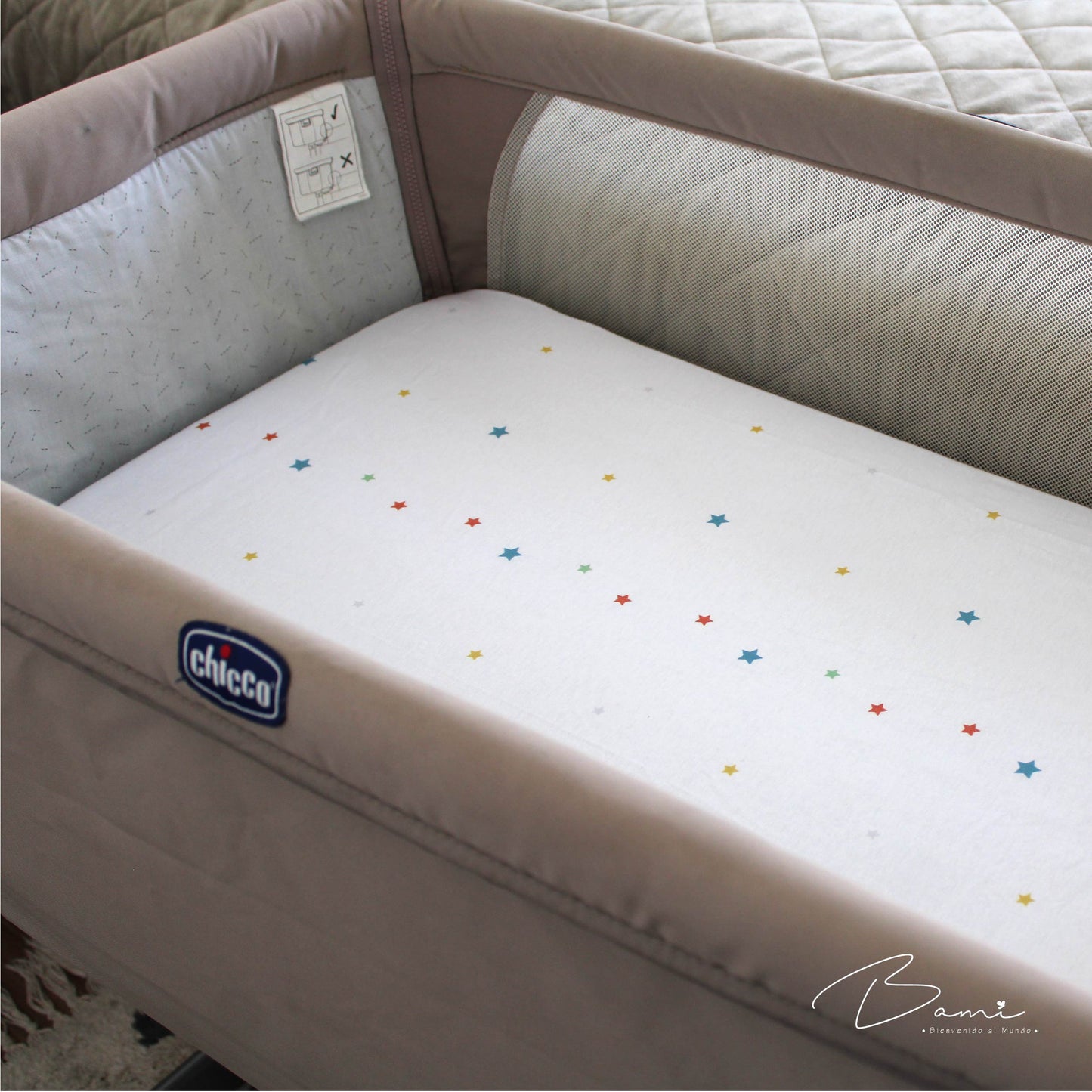 Juego de Sábanas para Colecho Algodón Estrellas y Rayas 50x80 cm (Copia)